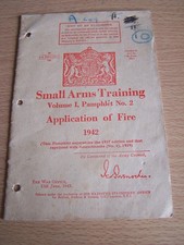 Military WW2 Small Arms Training Vol 1 Pamphlet No 2 Application of Fire 1942