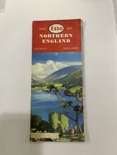 VINTAGE ESSO ROAD MAP NORTHERN ENGLAND SECTION NO 5 PRICE SIXPENCE 5 MILES TO 1"