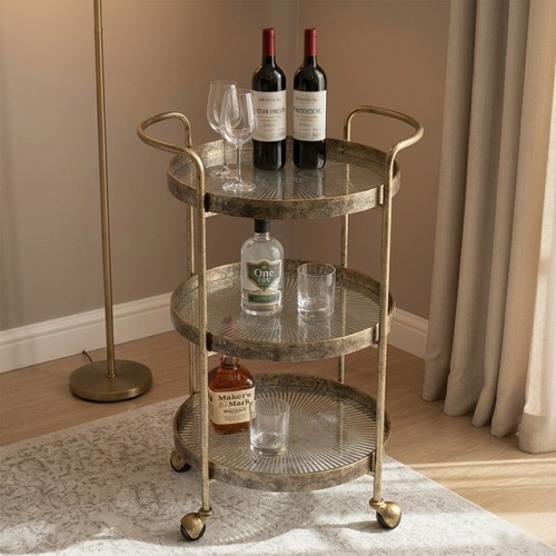 Gold tier drinks trolley - gold,