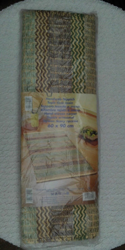 Hand woven green brown - woven, green/brown/beige