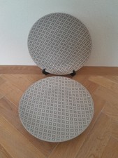 Next Geo Dinner Plates X 2 - Grey - 27.5 cm - 2nd Quality - (C)