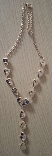 Gold coloured lariat necklace - coloured,