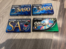 4 x blank cassette tapes 3 x TDK SA 90 1 x TDK CDing 2 Brand New Sealed