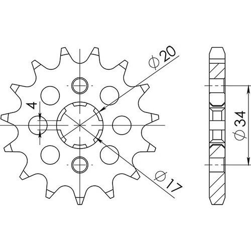 Sprocket p428 z17 - -,