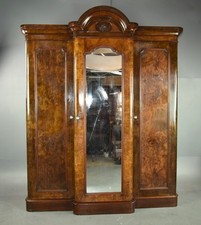 Victorian burr walnut triple