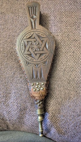 Antique wood leather brass - leather,