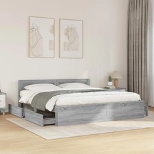 WALPLUS Grey Sonoma Bed Frame