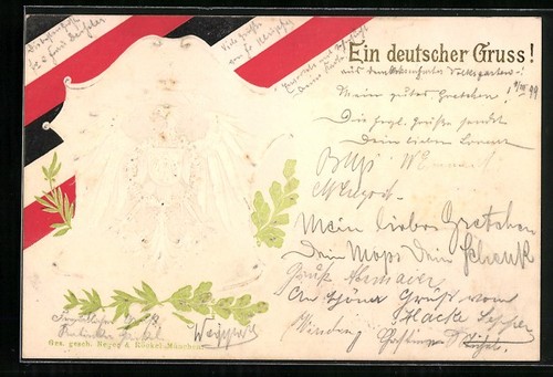 Embossed postcard with coat - , of