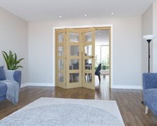 1905mm Oak 4 Lite Clear Glass