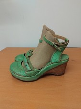 The Art Company Ladies Green Wedge Heel Shoes  Sandals Size 38 UK 5