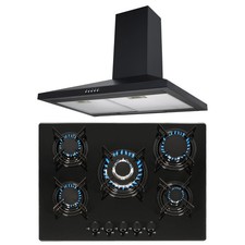 SIA 70cm Black 5 Burner Gas On