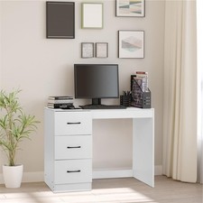 Dressing Table White 3 Drawer Makeup Desk Wooden Bedroom Furniture Desk New