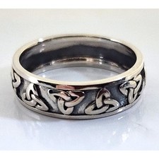 RING/OUTLAWS AMSTERDAM-S925 Silver Band-Filigree-Size 9/10-SEE DESCRIPTION