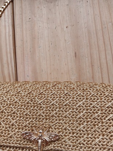 Crochet bag gold colour - crochet,
