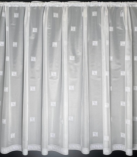 White net curtain square - white,