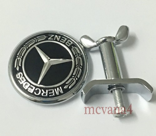 45mm black bonnet badge - black,