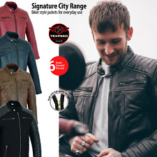 Mens Leather Casual Biker Jacket Coat Soft Motorcycle Genuine Biker Style Fit