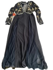 Frock and Frill Women's Embellished Cape Maxi Dress Cocktail Navy 14