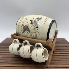 HANDARBEIT RARE VINTAGE MINI BEER KEG W/STAND AND MUGS