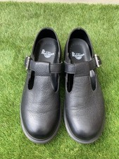 Dr Martens Pulley PW Mary Jane Black Leather Shoes Size 38 UK 5 (RW207)