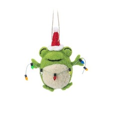 Sass & Belle Frog with Lights Felt Decoration Kawaii Christmas Hanging Dec