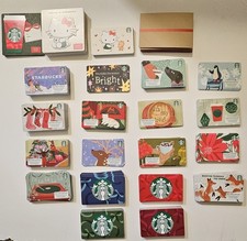 2025 Starbucks Christmas Holiday gift card Hello Kitty Set Of 39 & 12 Magnetic