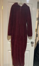 Woman’s  Teddy Bear Fleece Pyjamas Fluffy All In One Jumpsuit Loungewear M