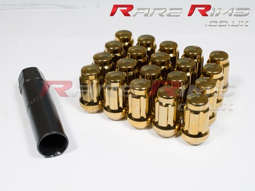Gold spline wheel nuts 20 - gold,