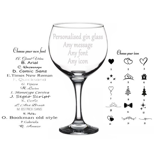 Personalised gin glass - personalised,