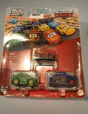 Disney Pixar Cars Mini Racers 3 Lightning McQueen Hudson Hornet, Chick Hicks New