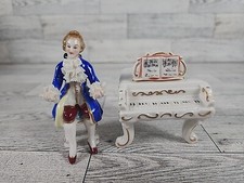Vintage Volkstedt Dresden Laced Porcelain Piano Musician Figurine Broken Fingers