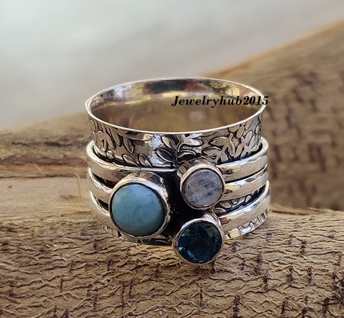 Larimar spinner ring - larimar, 925