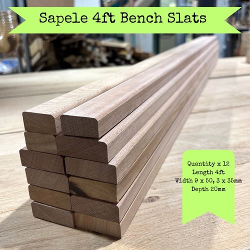 Planed sapele bench slats 4ft - sapele,