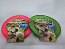 2 x HAPPYPET HOOP LA HOOP DOG PUPPY SMALL 15CM FRISBEE THROW TOY VINYL RING