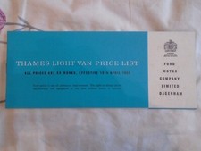 Thames Light Van price list