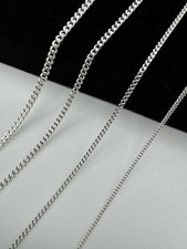 Solid 925 Sterling Silver Fine Curb Chain 0.8mm / 1mm / 1.4mm / 1.8mm ALL LENGTH