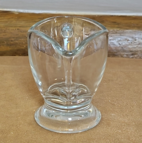 Glass gravy dish with handle - gravy,