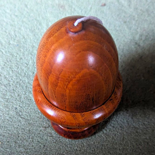 Turned wooden treen - turned, lidded