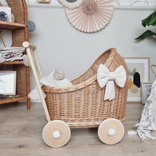 Wicker Doll Stroller With