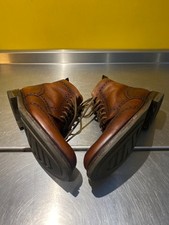 Loake Bedale Mens UK 9 Brown Leather Brogue Boots Rubber Soles Made In England