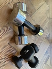 Golds Gym Pair 3kg iron Dumbbells & Crane Pair 1.5kg rubber coated iron
