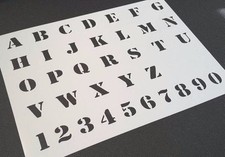 Army Style Alphabet and Numbers Airbrushing Mylar Reusable Stencil Arm Letters