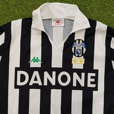 VINTAGE 1992 94 Juventus Home Long Sleeve DANONE Shirt Jersey Adult L RARE