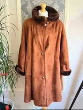 Women Genuine Sheepskin Suede and Fur Oversized Coat - Warm And Stylish