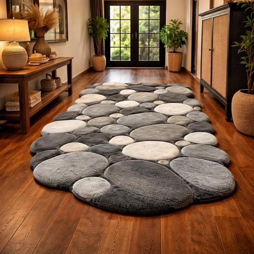 Grey pebble hand tufted - grey,