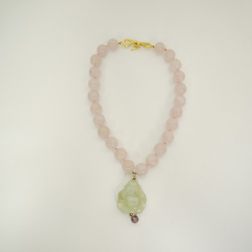 Rose quartz beaded - beaded, necklace