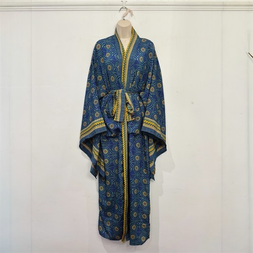 Recycled sari silk kimono - recycled, robe