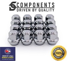 16 Silver Solid Ford Alloy wheel nuts fit Focus Fiesta M12 x 1.5 19mm Bolt Lug