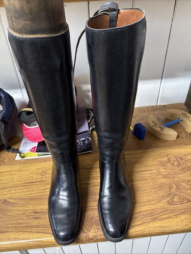 Black leather hunting - hunting, boots