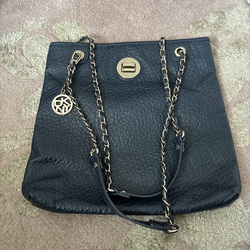 Dkny black textured leather - black,